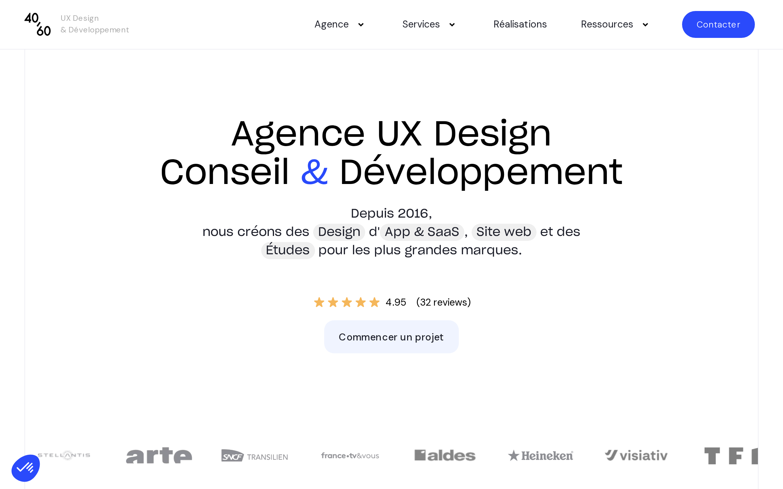 Aperçu du site 40/60 Studio