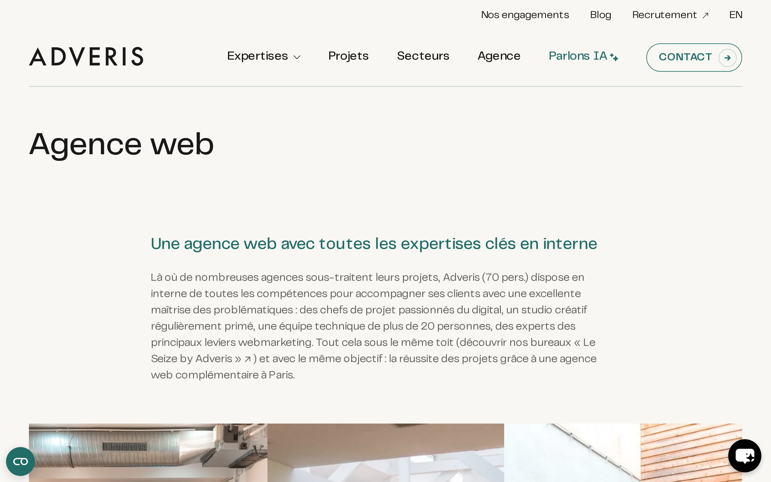 Aperçu du site Adveris