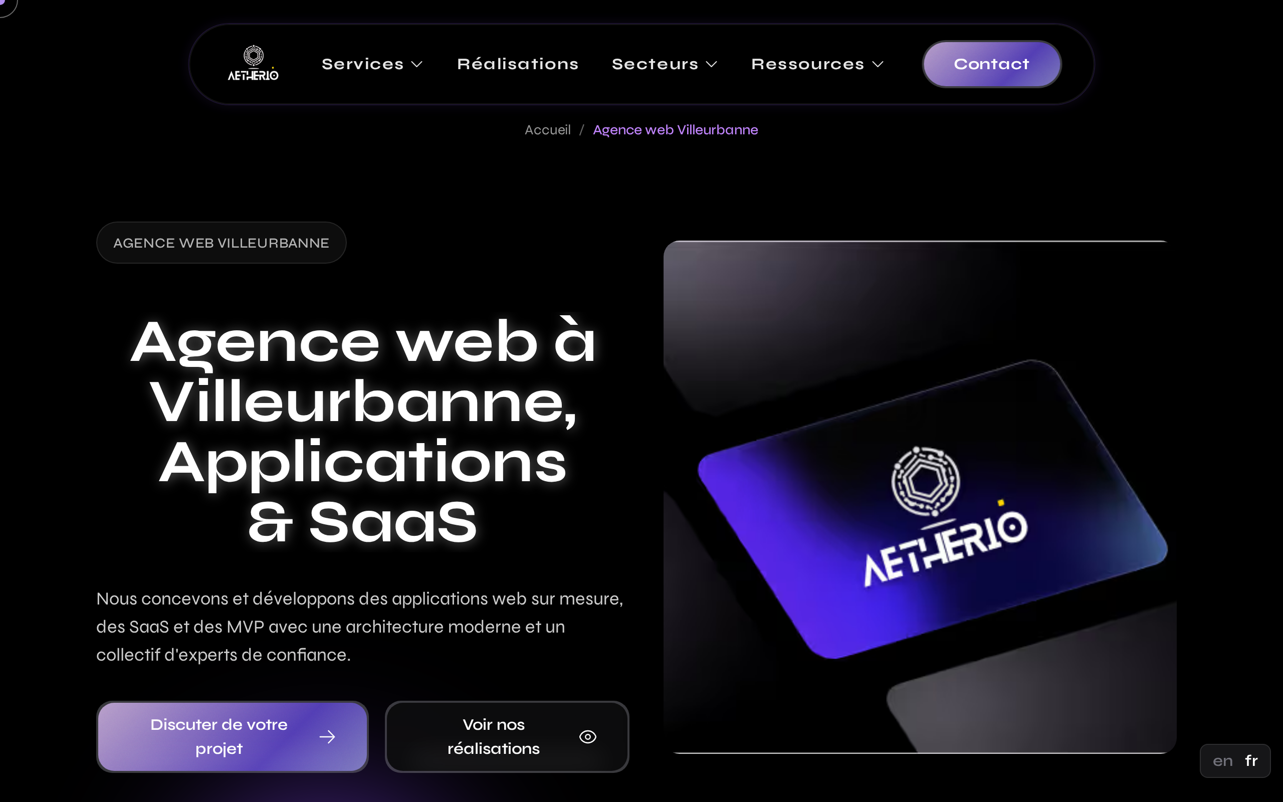 Aperçu du site Aetherio