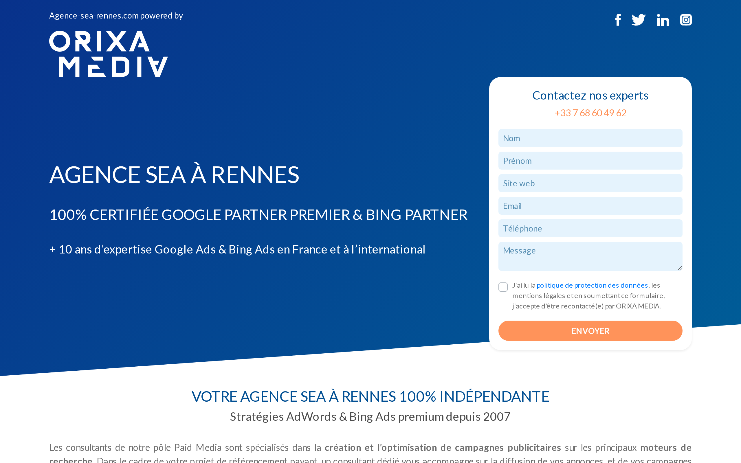 Aperçu du site Orixa Media