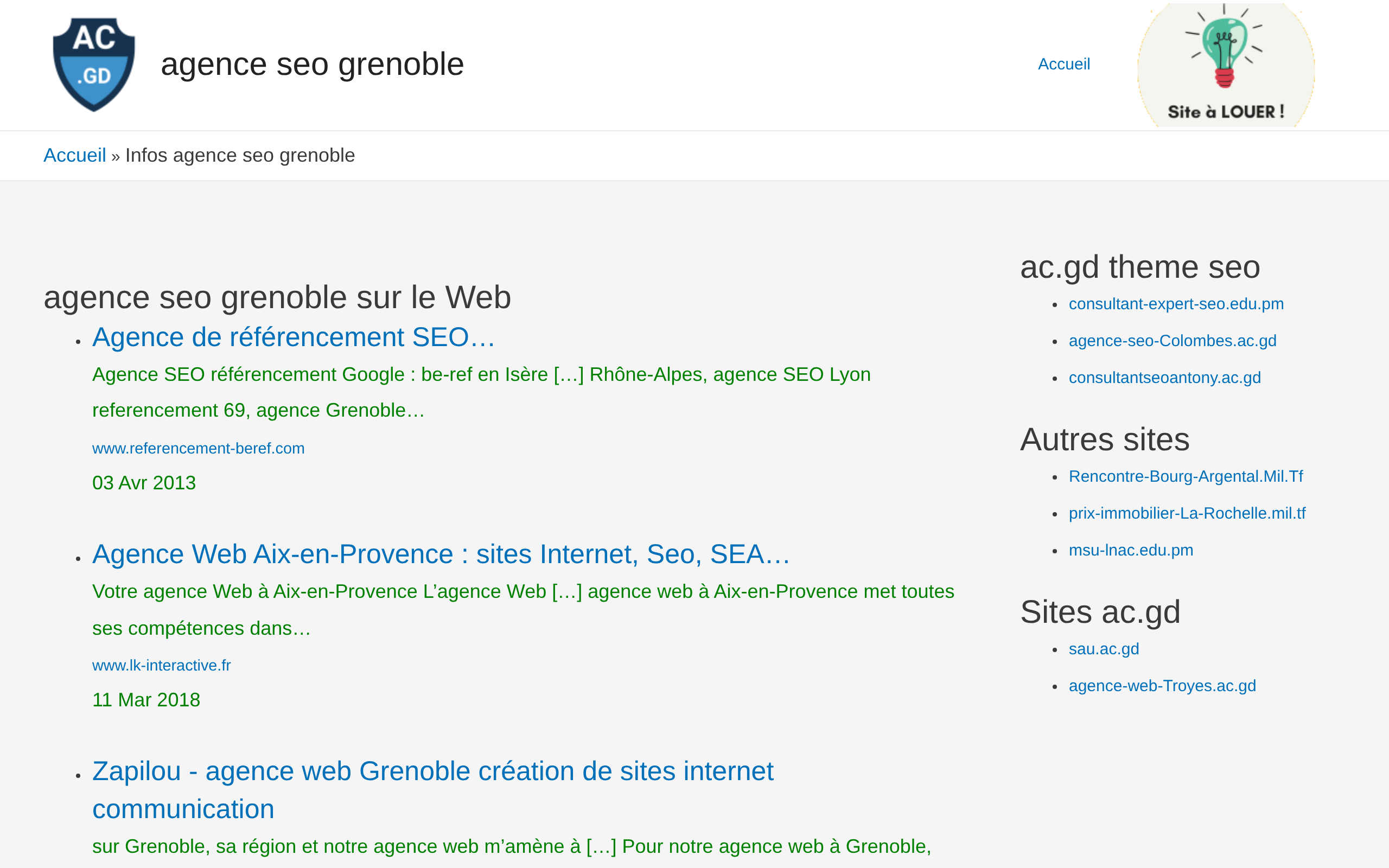 Aperçu du site Agence Seo Grenoble