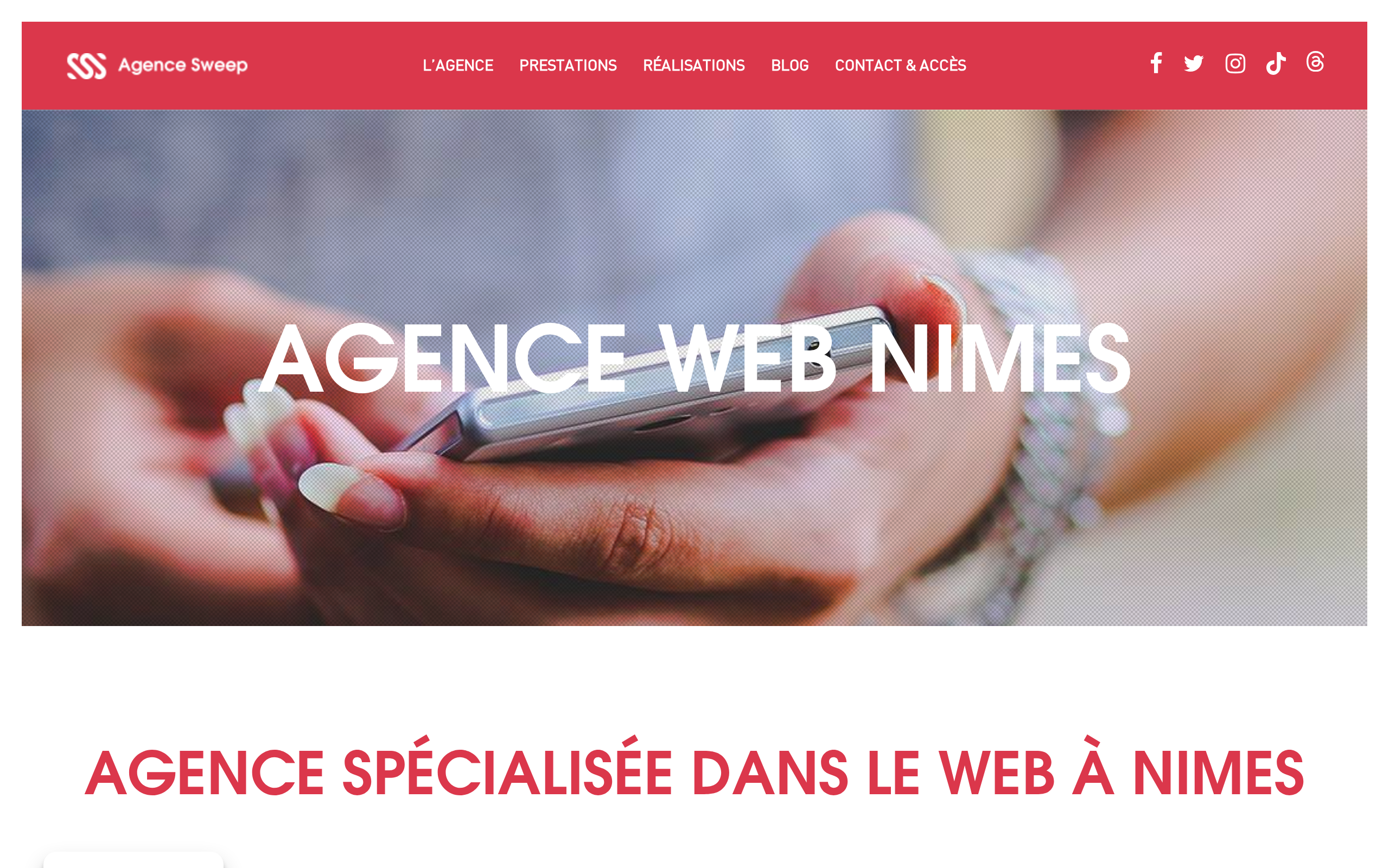 Aperçu du site Agence Sweep