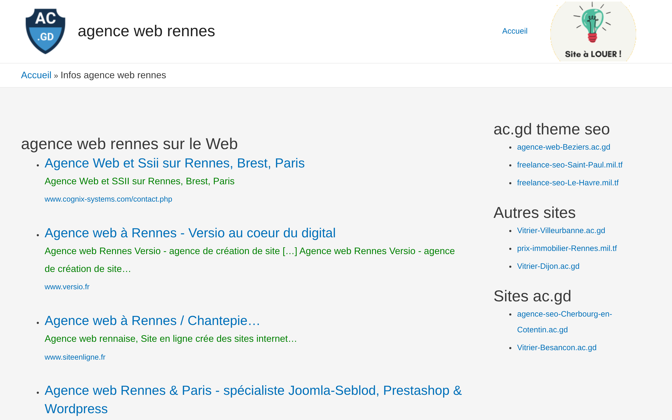 Aperçu du site Agence Web Rennes