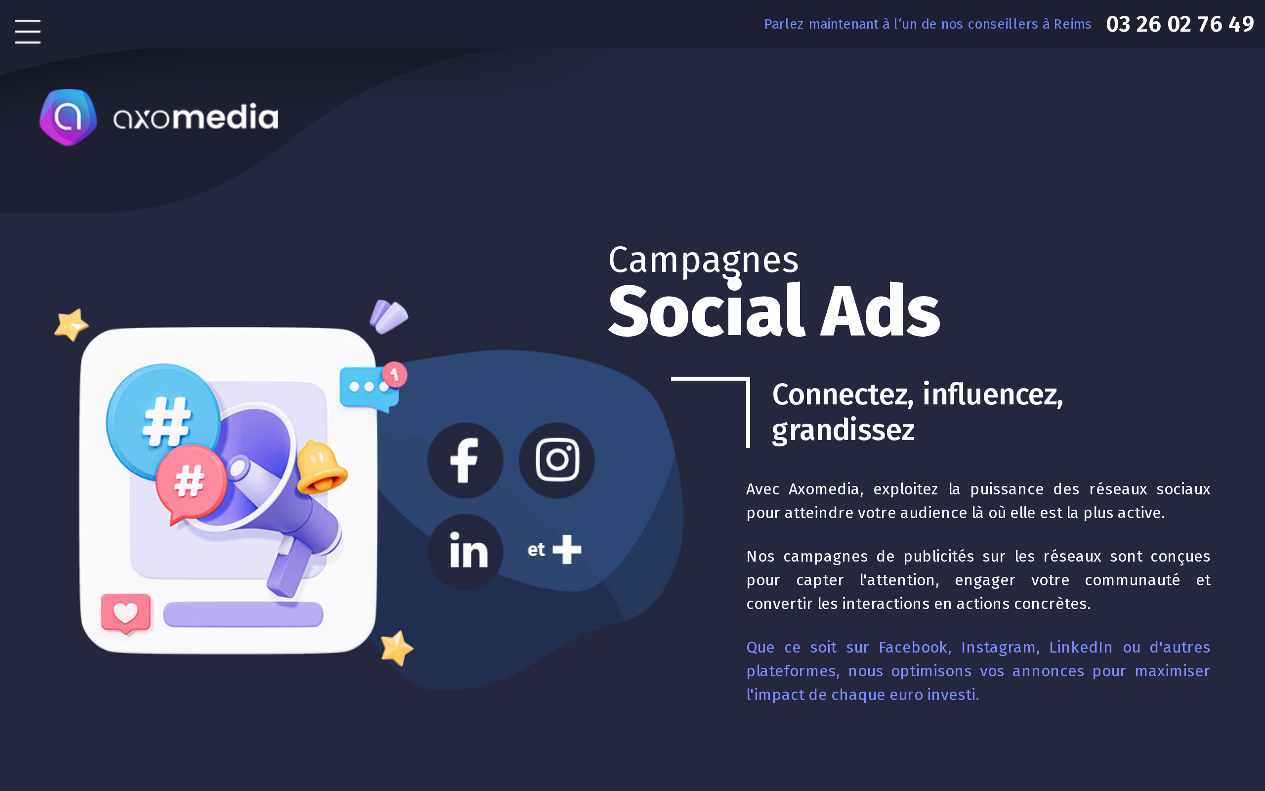 Aperçu du site Axomedia