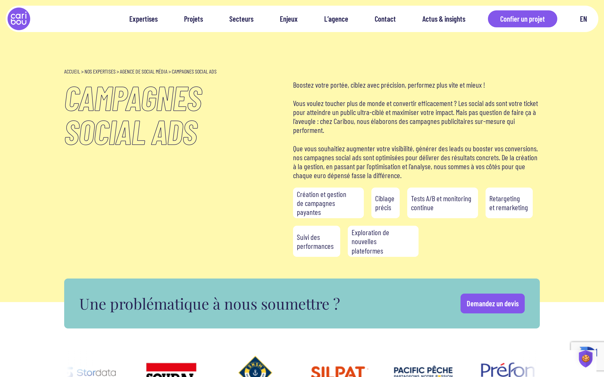 Aperçu du site Caribou