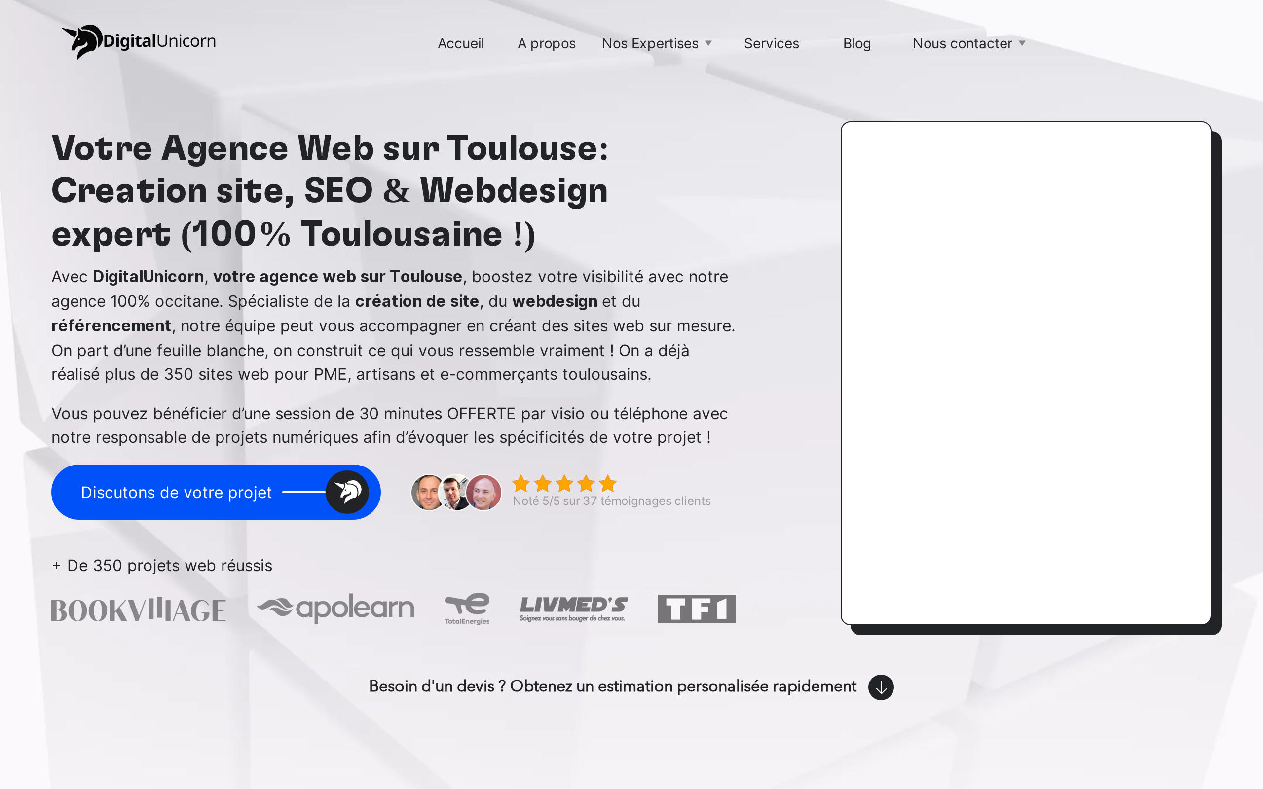 Aperçu du site Digital Unicorn