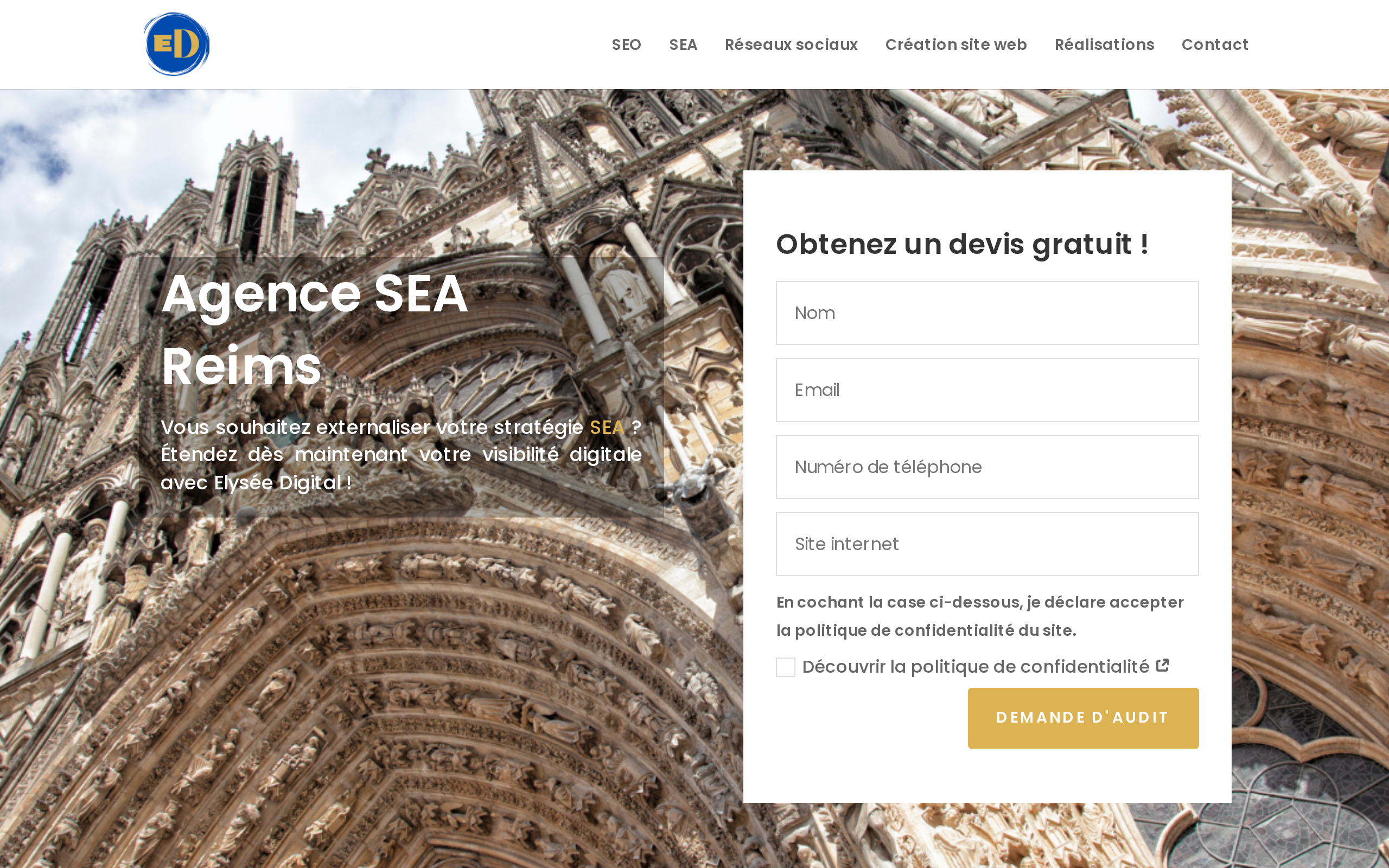 Aperçu du site Élysée Digital