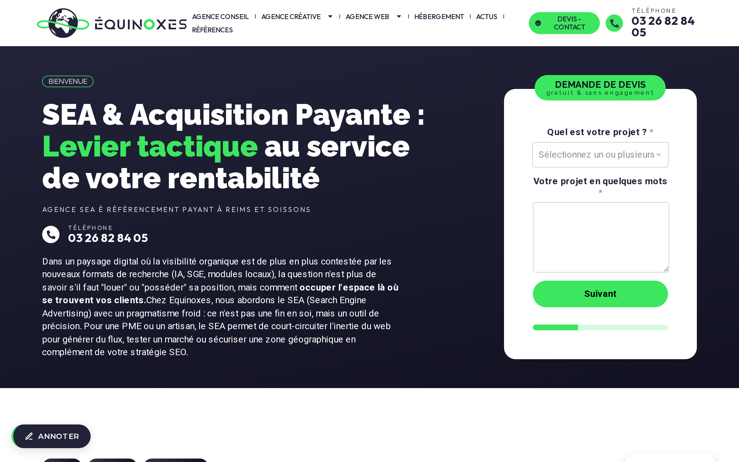 Aperçu du site Equinoxes