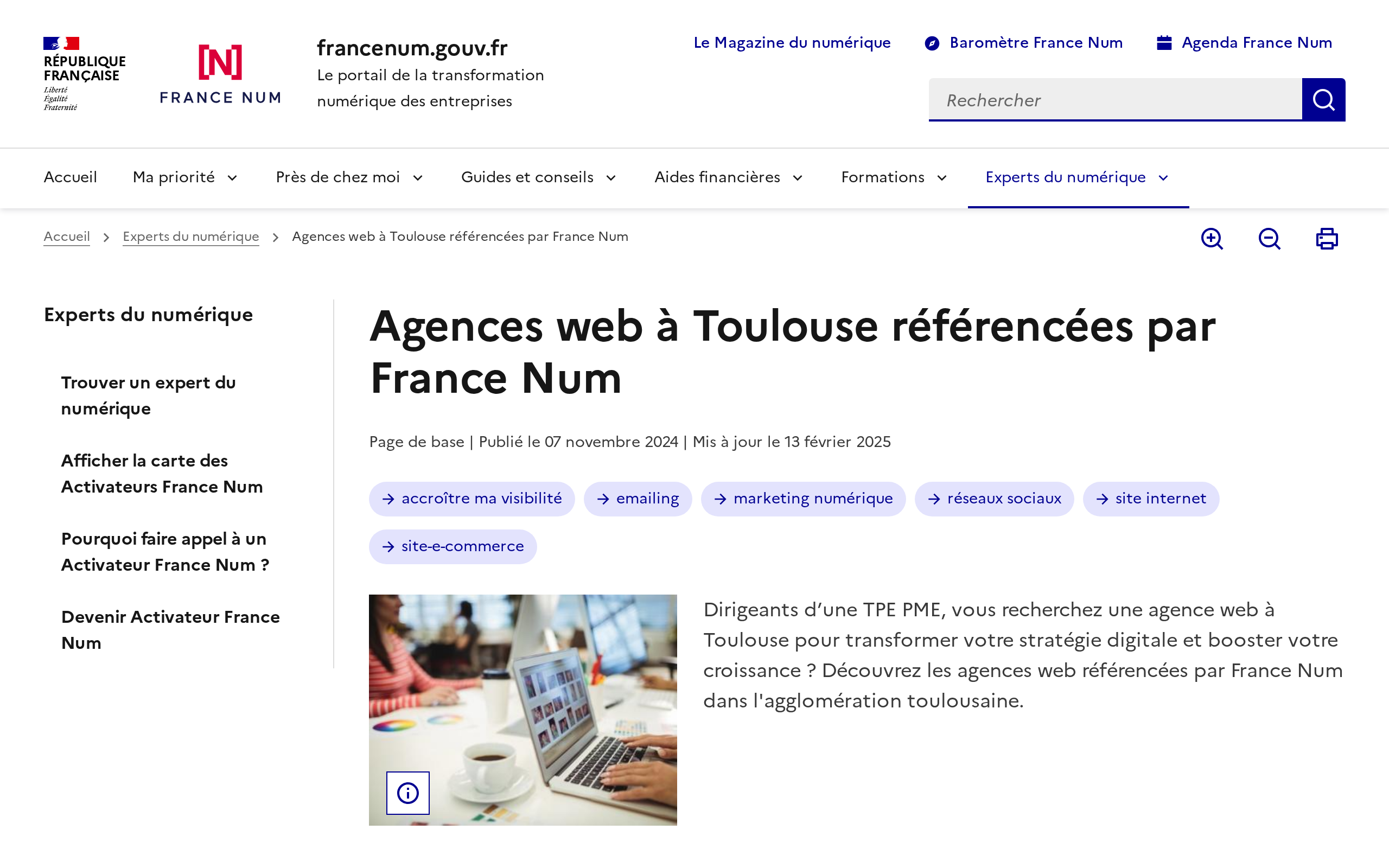 Aperçu du site France Num