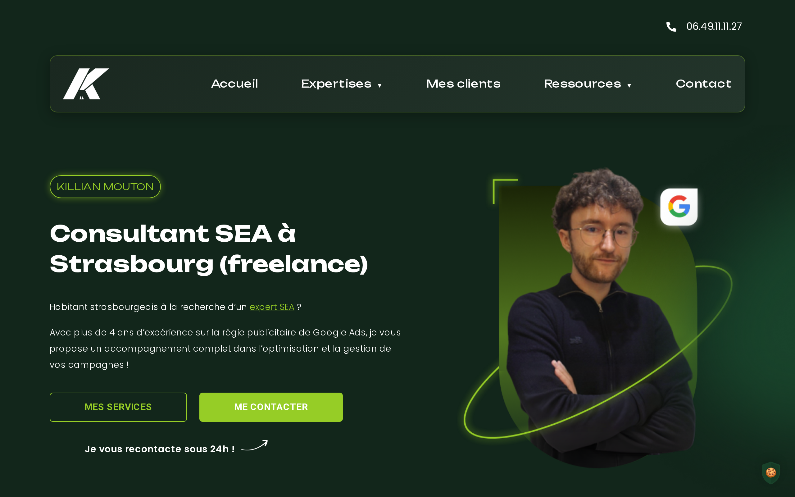 Aperçu du site Killian Mouton