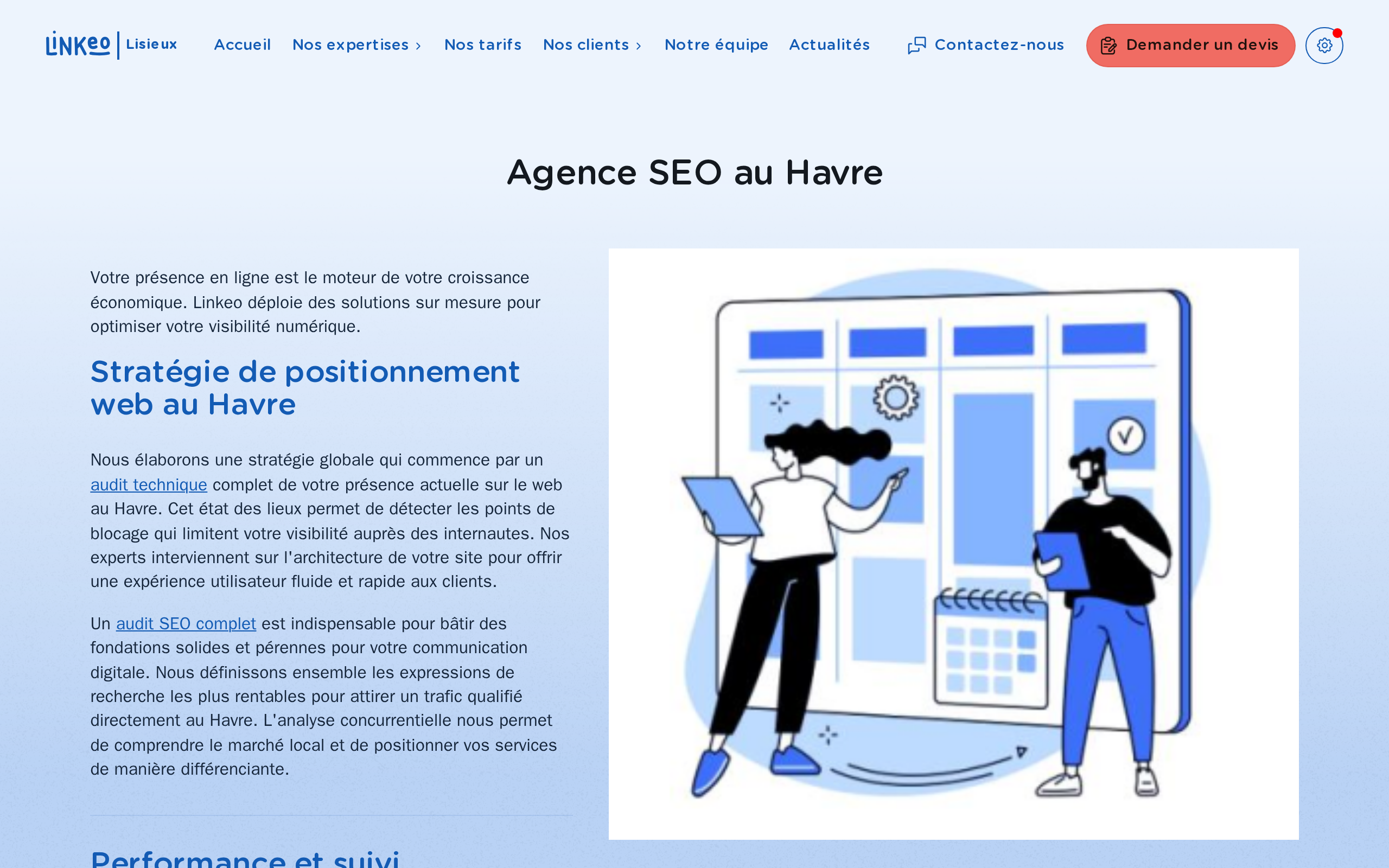 Aperçu du site Linkeo