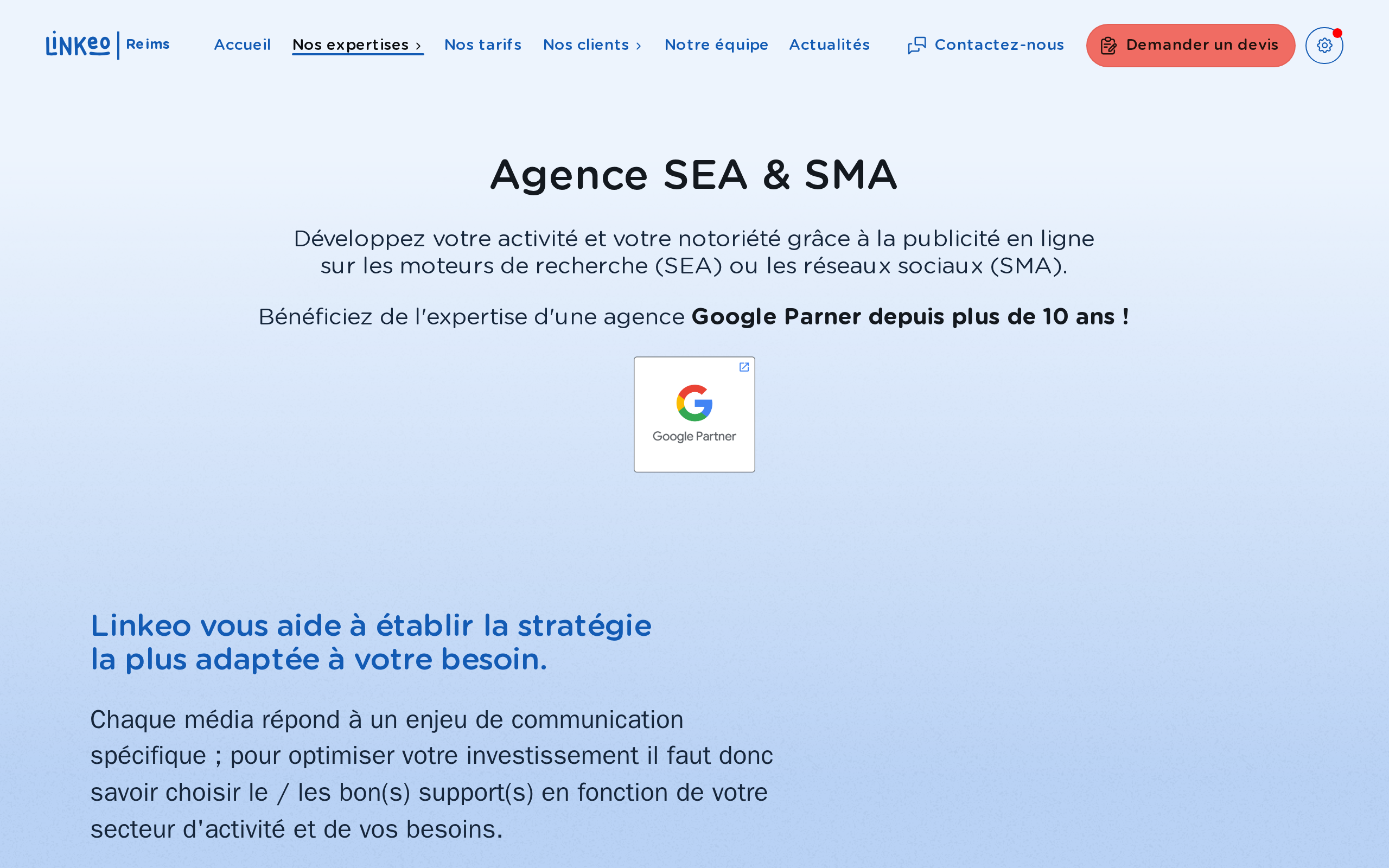 Aperçu du site Linkeo