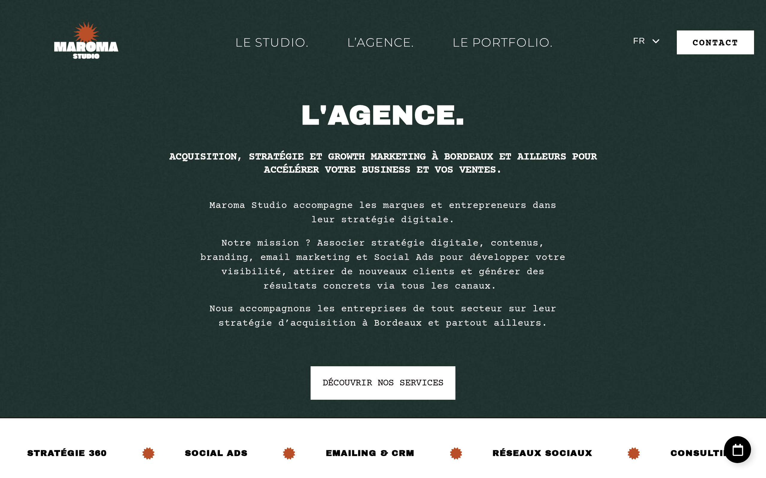 Aperçu du site Maroma Studio