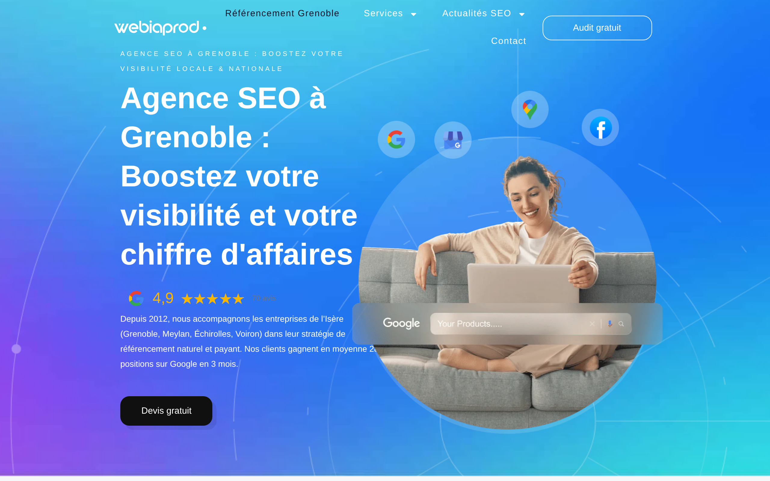 Aperçu du site Webiaprod