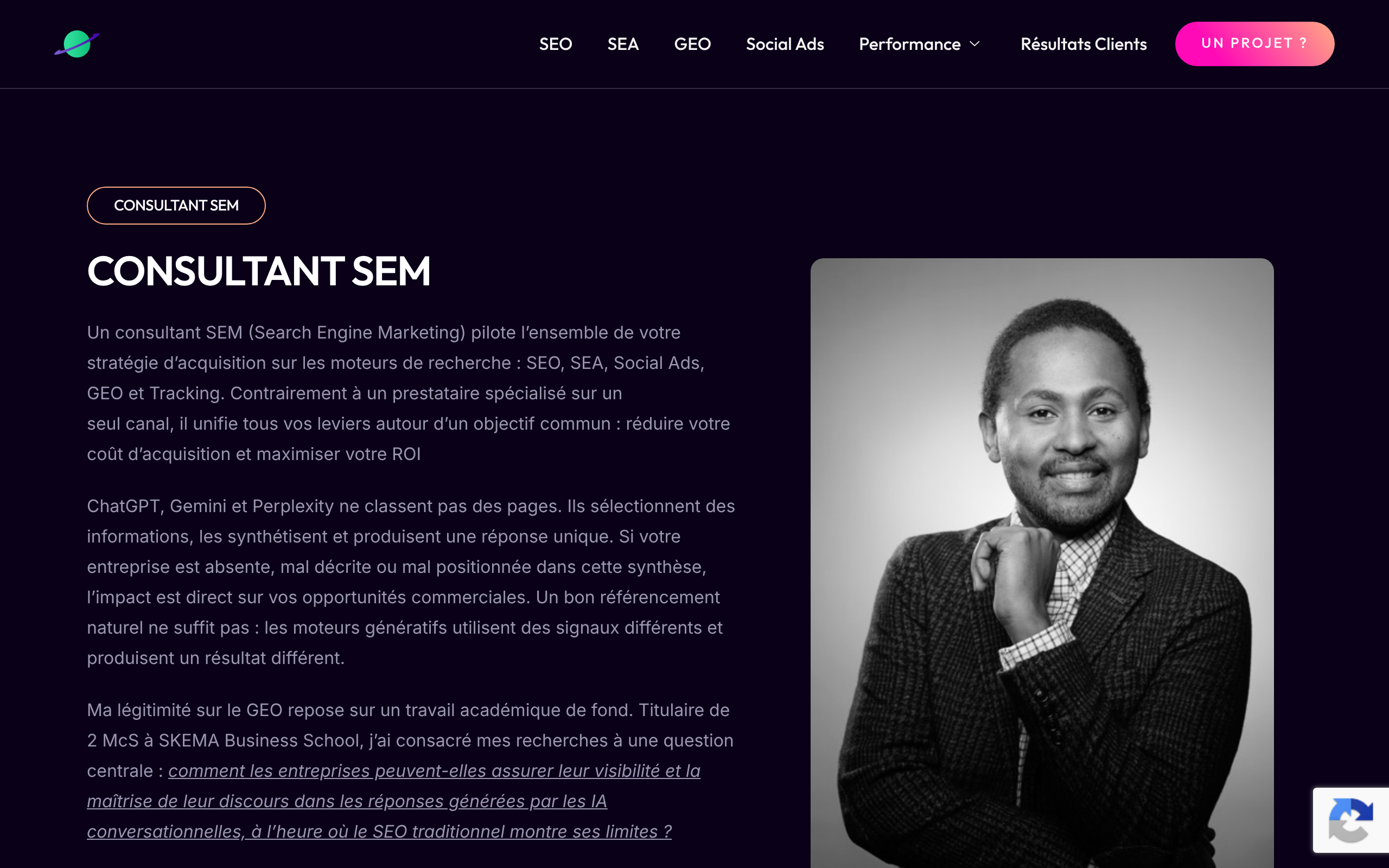 Aperçu du site AGENCE SEM