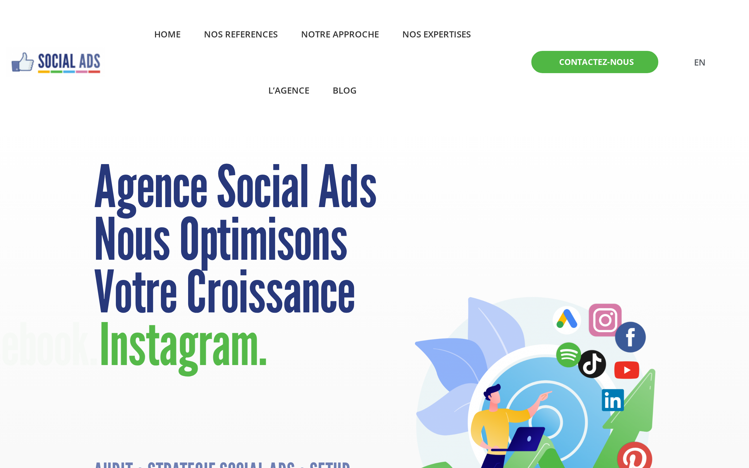 Aperçu du site Social Ads