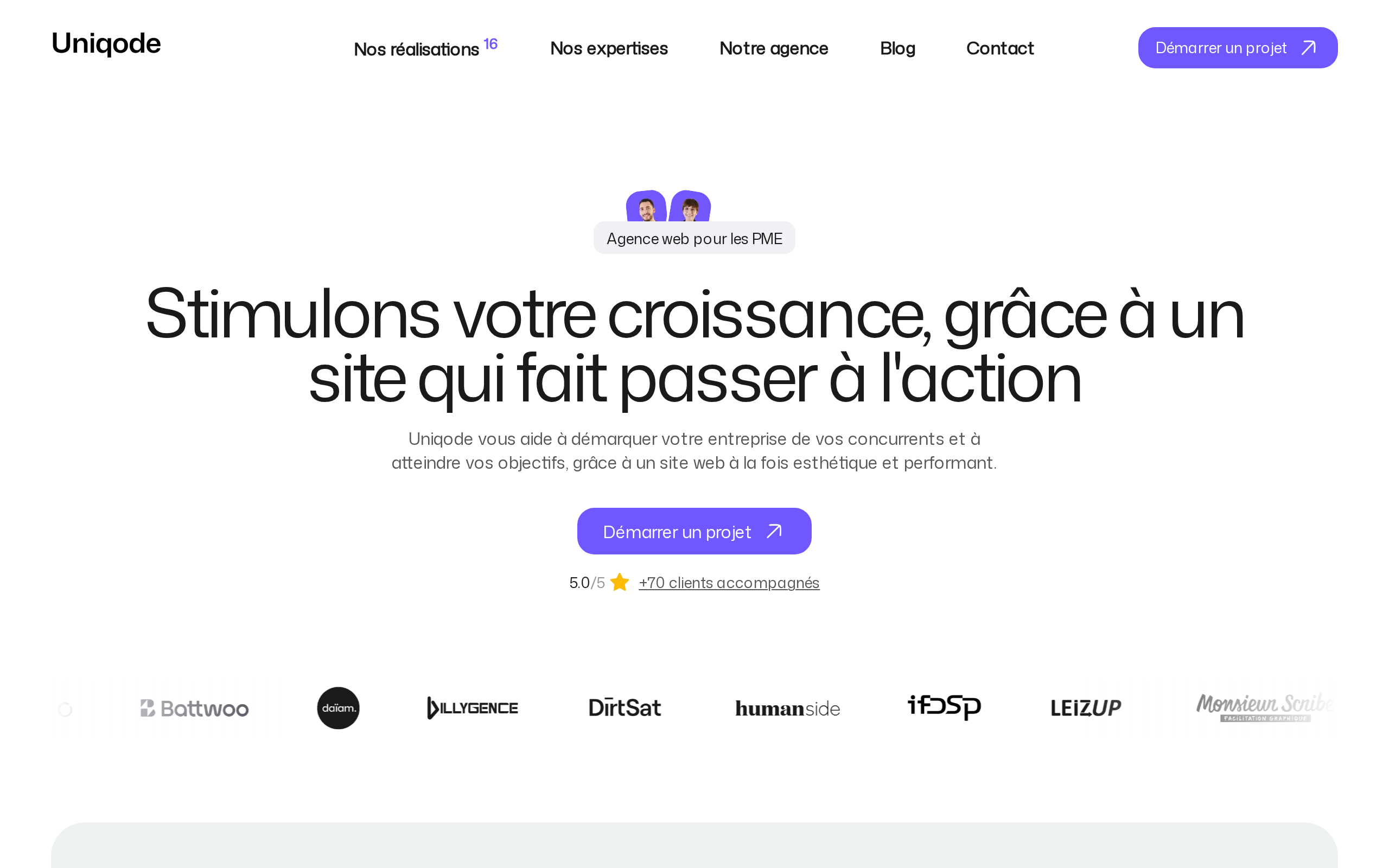 Aperçu du site Uniqode