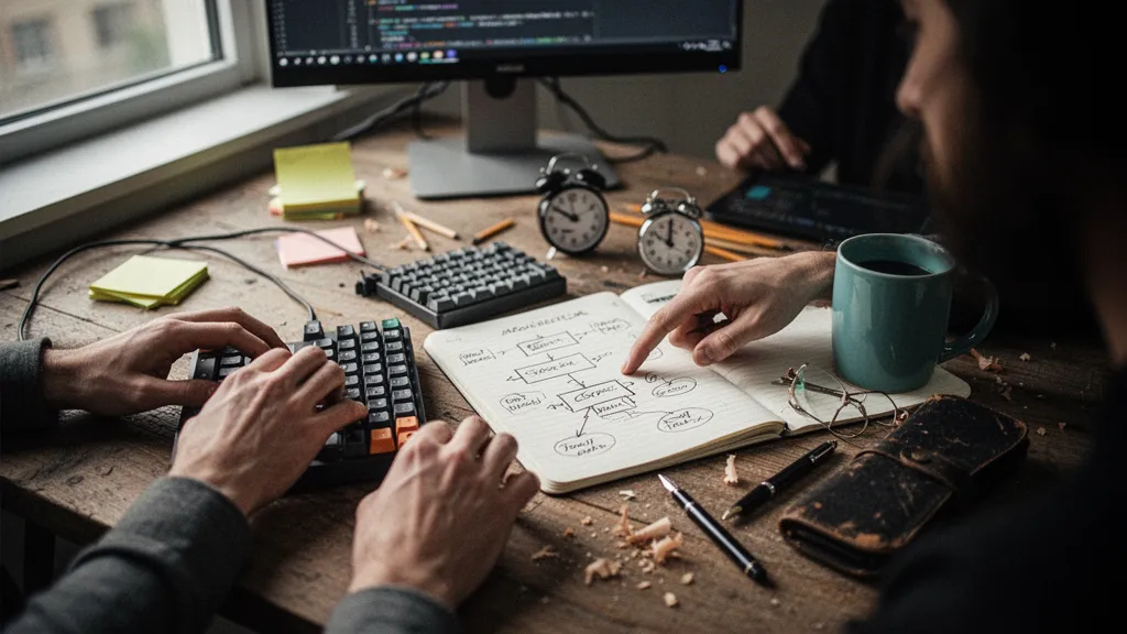 Deux interfaces d'assistant IA, l'une conversationnelle, l'autre intégrée à un éditeur de code